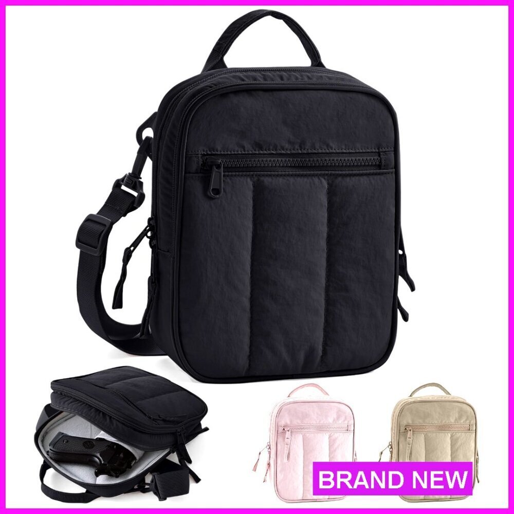 Concealed Carry Pistol Purse Padded Soft Case Removable Holster Crossbody Waist